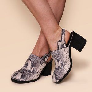 Intentionally Blank Honcho Slingback Mule Python